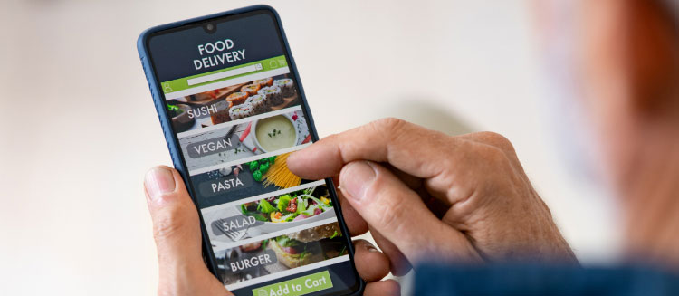 Man Ordering Food in App